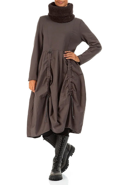 Forest Brown Teddy Cotton Infinity Scarf 2