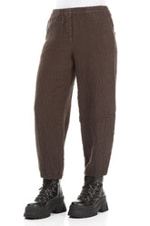 Forest Brown Textured Linen Trousers 3