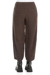 Forest Brown Textured Linen Trousers 2