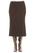 Forest Brown Textured Silk Linen Pencil Skirt 1