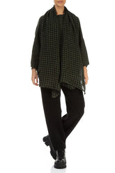 Forest Mist Check Linen Scarf 2