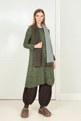 Forest Mist Circle Silk Linen Dress 6