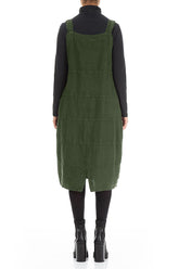 Forest Mist Linen Dungaree Dress 2