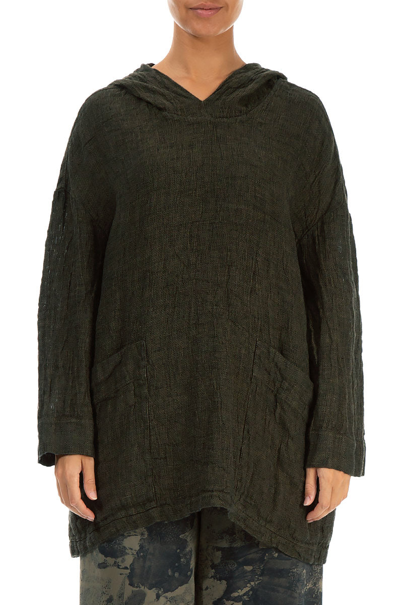 Forest Mist Mélange Linen Hoodie 1