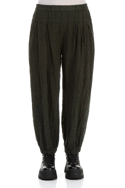 Forest Mist Mélange Linen Trousers 1