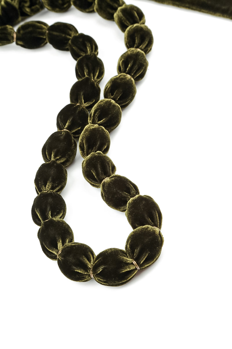 Forest Mist Silk Velvet Bead Necklace 6