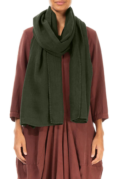 Forest Mist Soft Gauze Linen Scarf 1