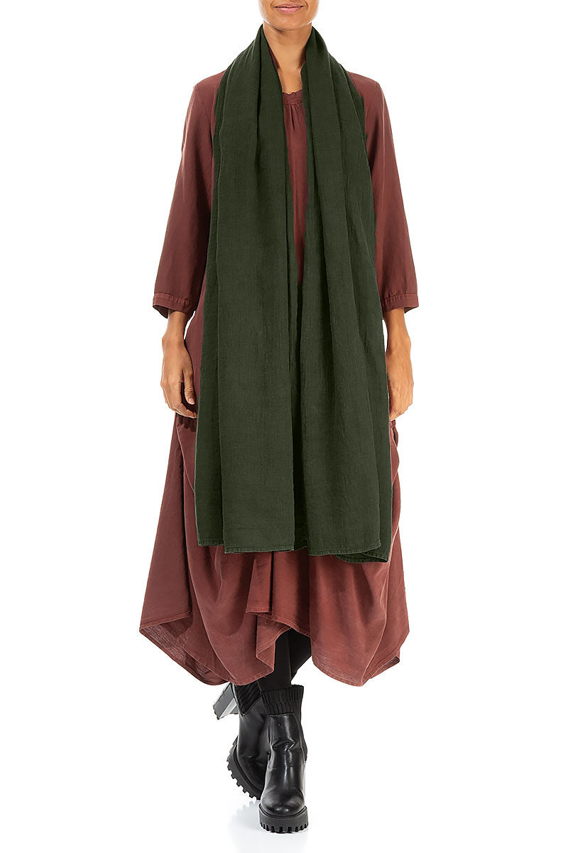 Forest Mist Soft Gauze Linen Scarf 2