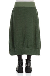 Forest Mist Textured Linen Midi Skirt 2