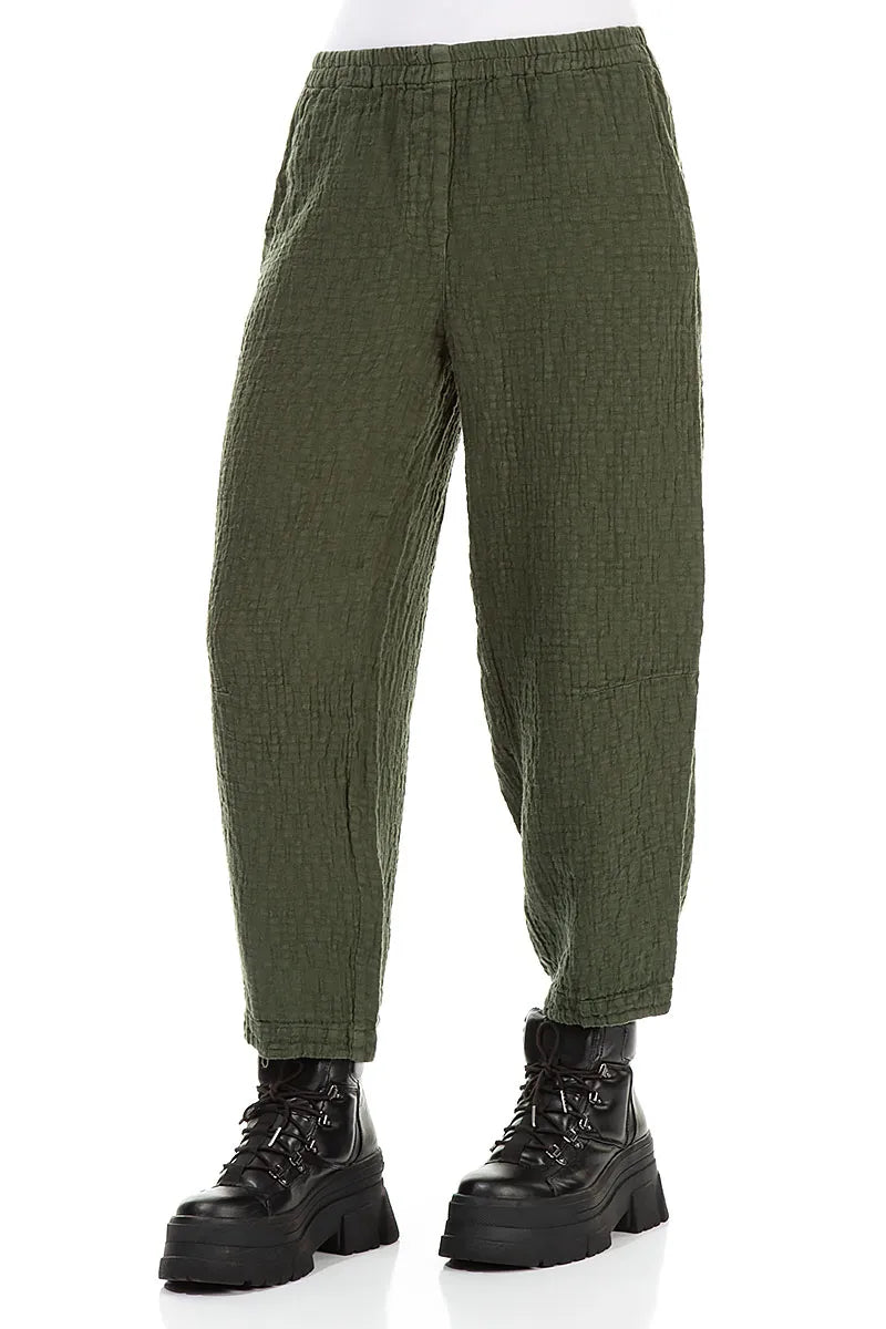 Forest Mist Textured Linen Trousers