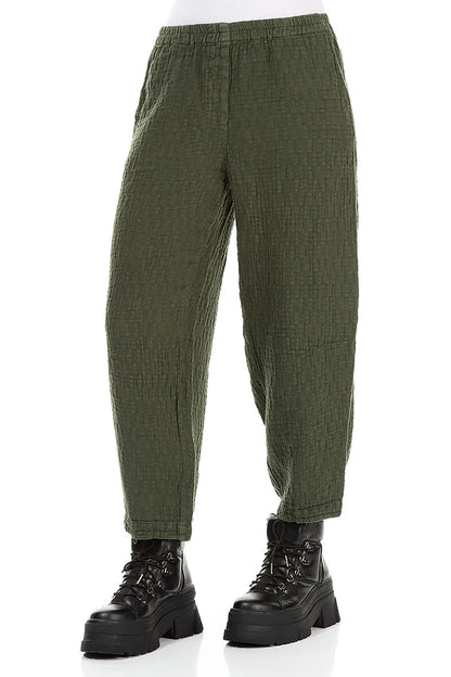 Forest Mist Textured Linen Trousers