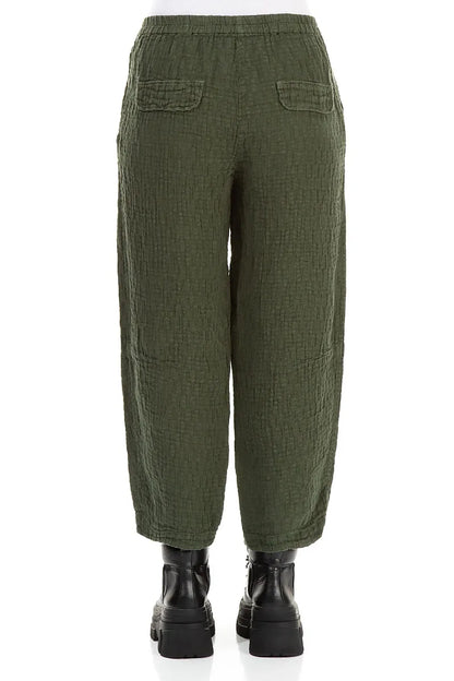 Forest Mist Textured Linen Trousers