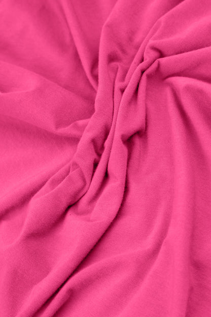 Frayed Hem Fuchsia Cotton Top