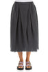 Frayed Hem Graphite Linen Skirt 1