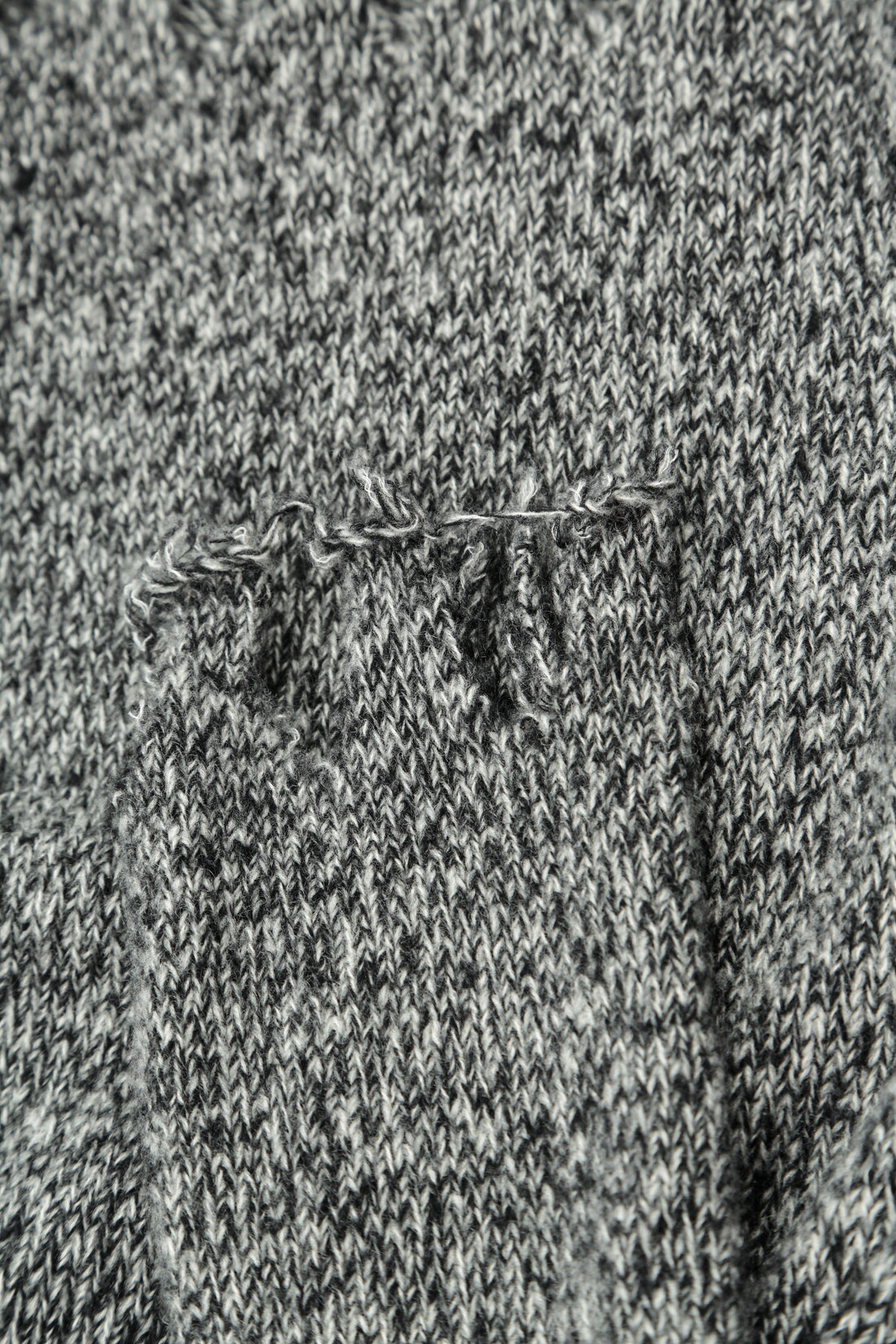 Frayed Hem Grey Mélange Cashmere Sweater 6