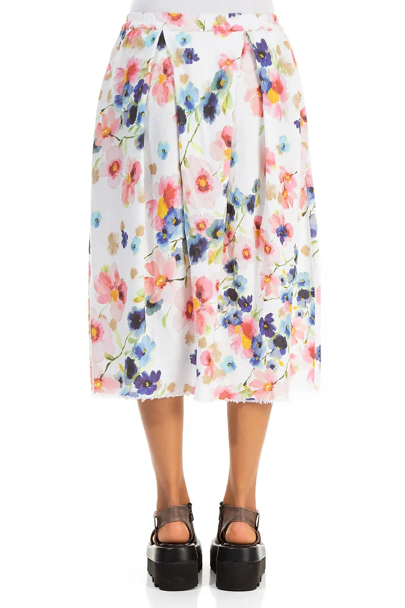 Frayed Hem Primrose Linen Skirt 2