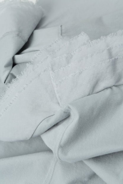 Haut en coton gris argenté à ourlet effiloché