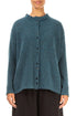 Frill Collar Teal Wool Cardigan 1