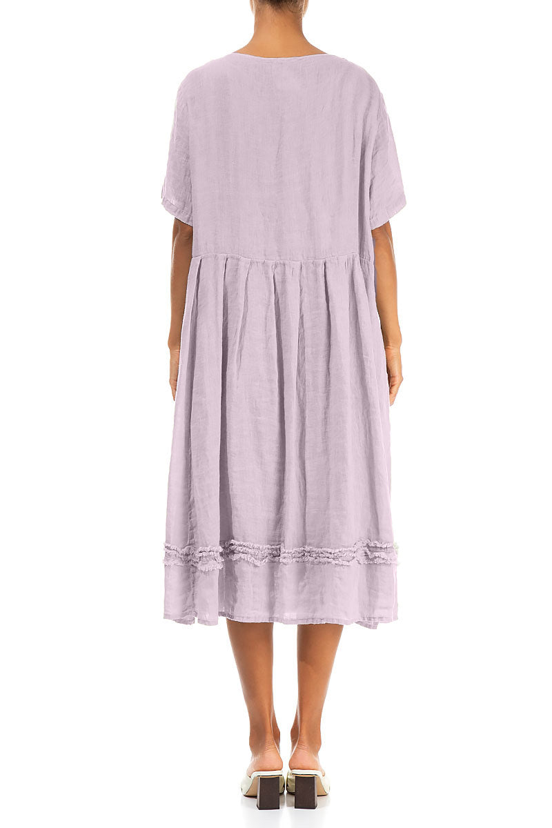 Frill Lilac Gauze Linen Dress 4