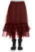 Frilled Burgundy Silk Chiffon Skirt 1