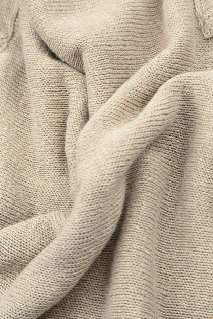 Frilled Hem Natural Linen Cardigan 5