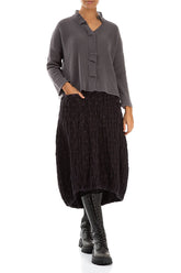 Frilled Neck Vintage Violet Wool Cardigan 4