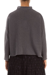 Frilled Neck Vintage Violet Wool Cardigan 2