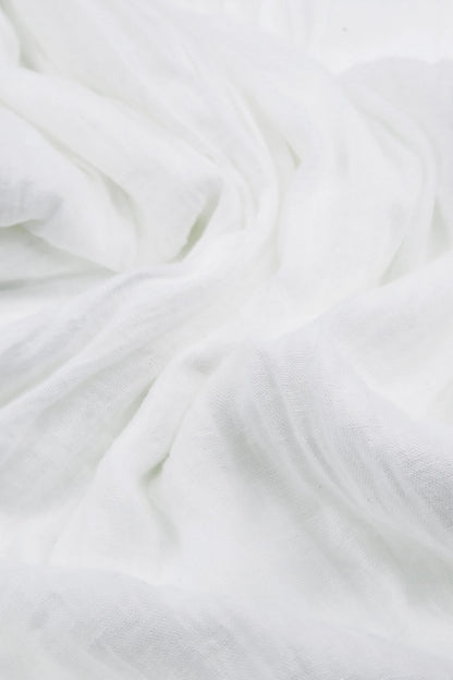 Frilled White Gauze Linen Blouse 5