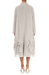 Frilly Flower Beige Silk Cotton Jacket 2