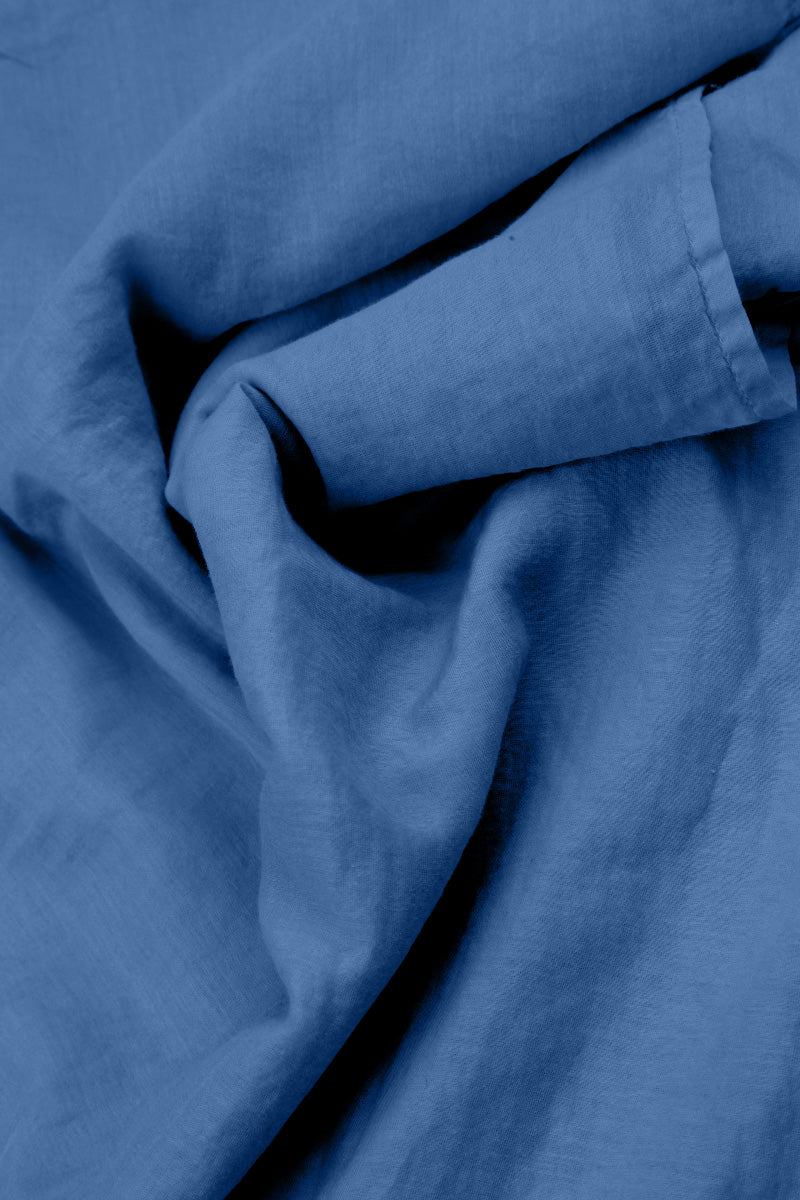 Frilly Flower Cobalt Blue Silk Cotton Jacket 5