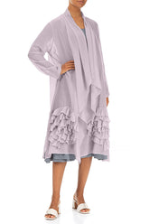 Frilly Flower Lilac Silk Cotton Jacket 4