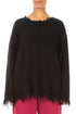 Fringed Black Cashmere Sweater 1