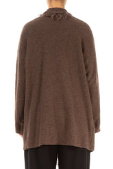 Fringed Brown Wool Cardigan 2