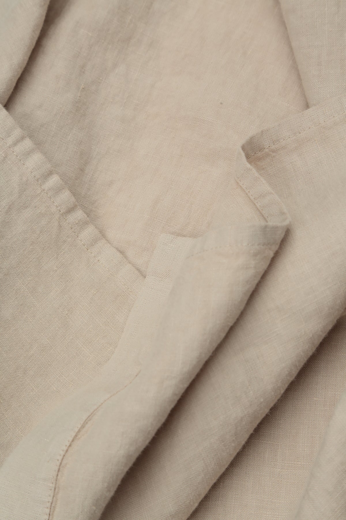 Fringed Flared Beige Linen Trousers