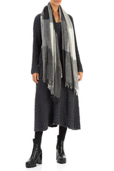 Fringed Grey Soft Cashmere Scarf 2