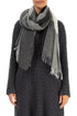 Fringed Grey Soft Cashmere Scarf 1