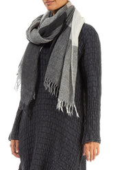Fringed Grey Soft Cashmere Scarf 3