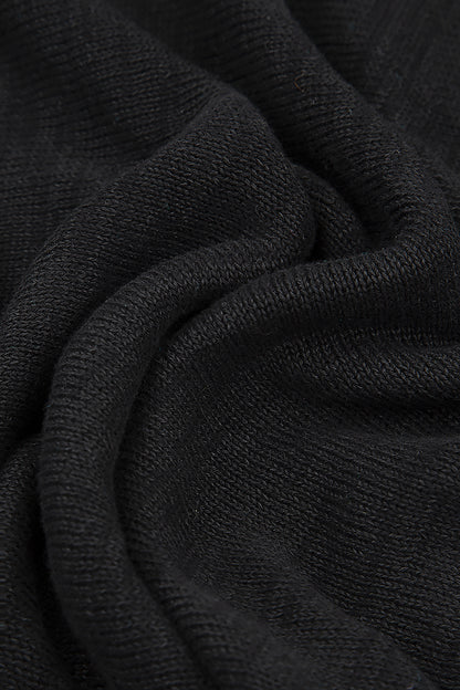 Front Pocket Black Linen Cardigan 5