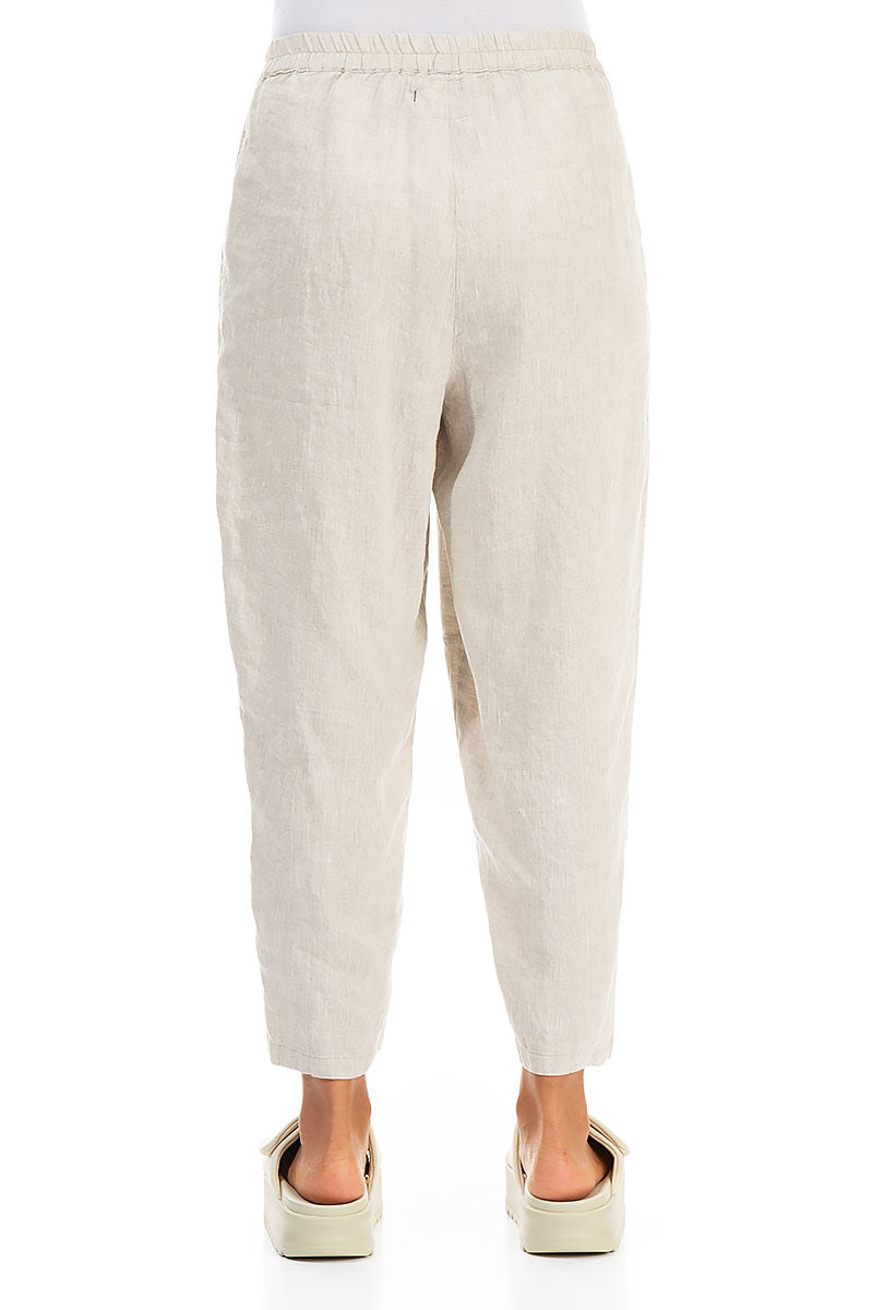 Front Seams Natural Linen Trousers