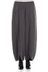 Front Slit Hem Grey Silver Silk Trousers 1