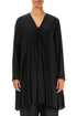 Front Tucks Black Silk Bamboo Tunic 1