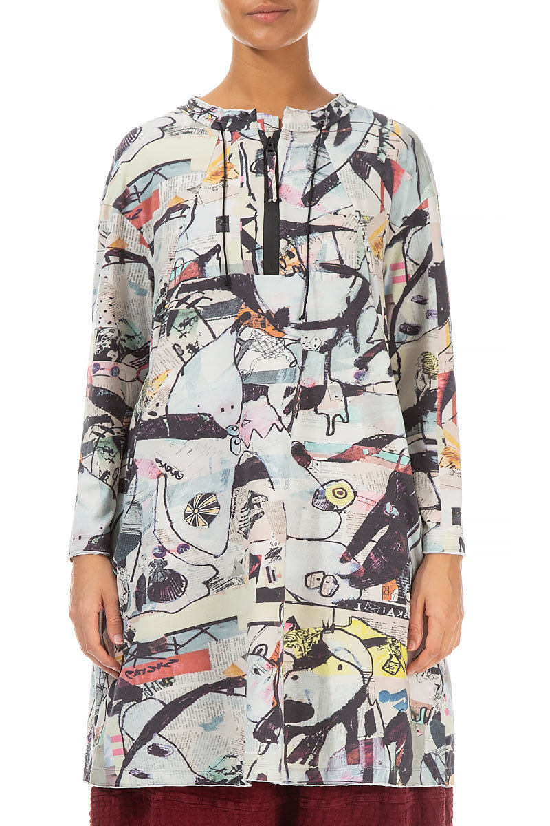 Front Zip Artful Elements Cotton Tunic 1