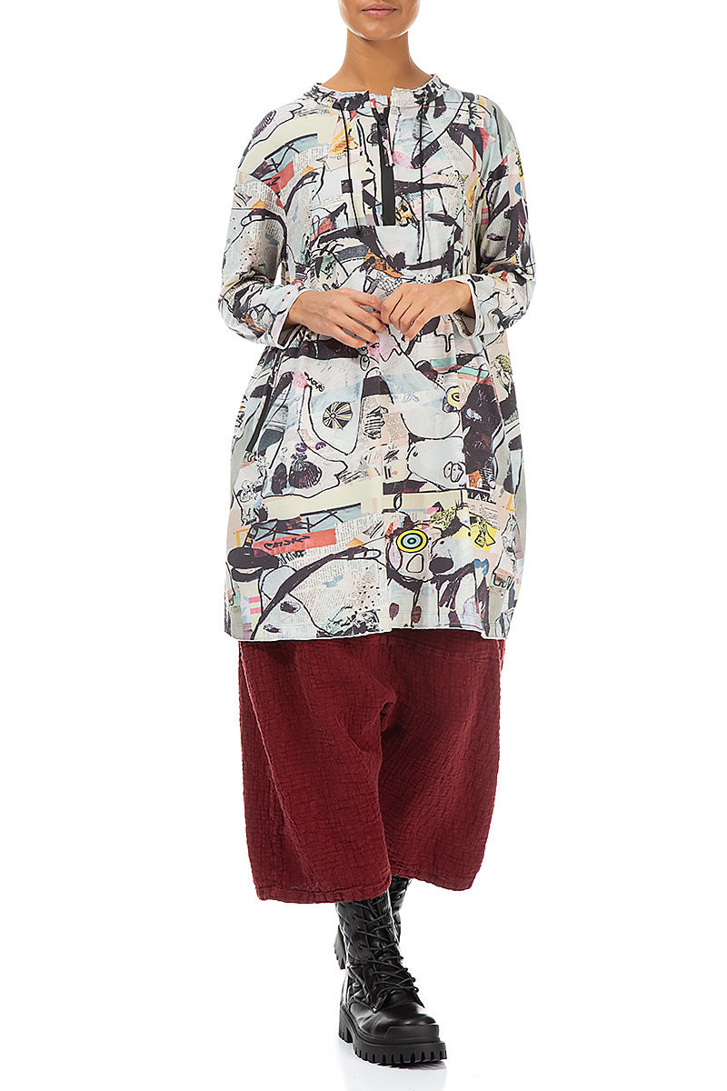 Front Zip Artful Elements Cotton Tunic 4