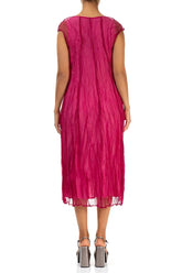 Fuchsia Crumpled Silk Chiffon Dress 3