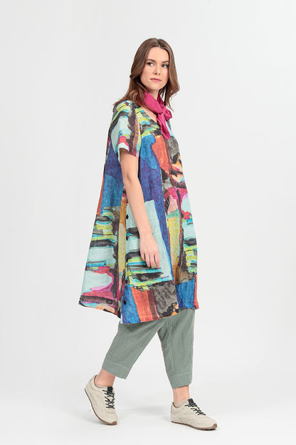 Fuchsia Gauze Linen Square Scarf 5