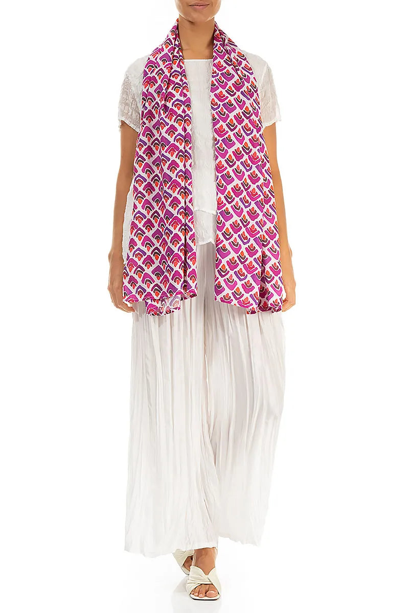 Fuchsia Mosaic Light Scarf 2