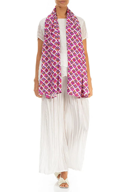 Fuchsia Mosaic Light Scarf 5