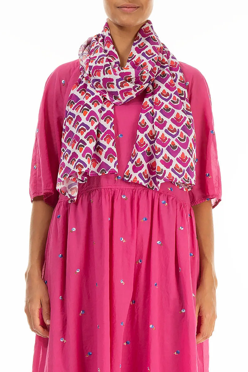 Fuchsia Mosaic Light Scarf 1