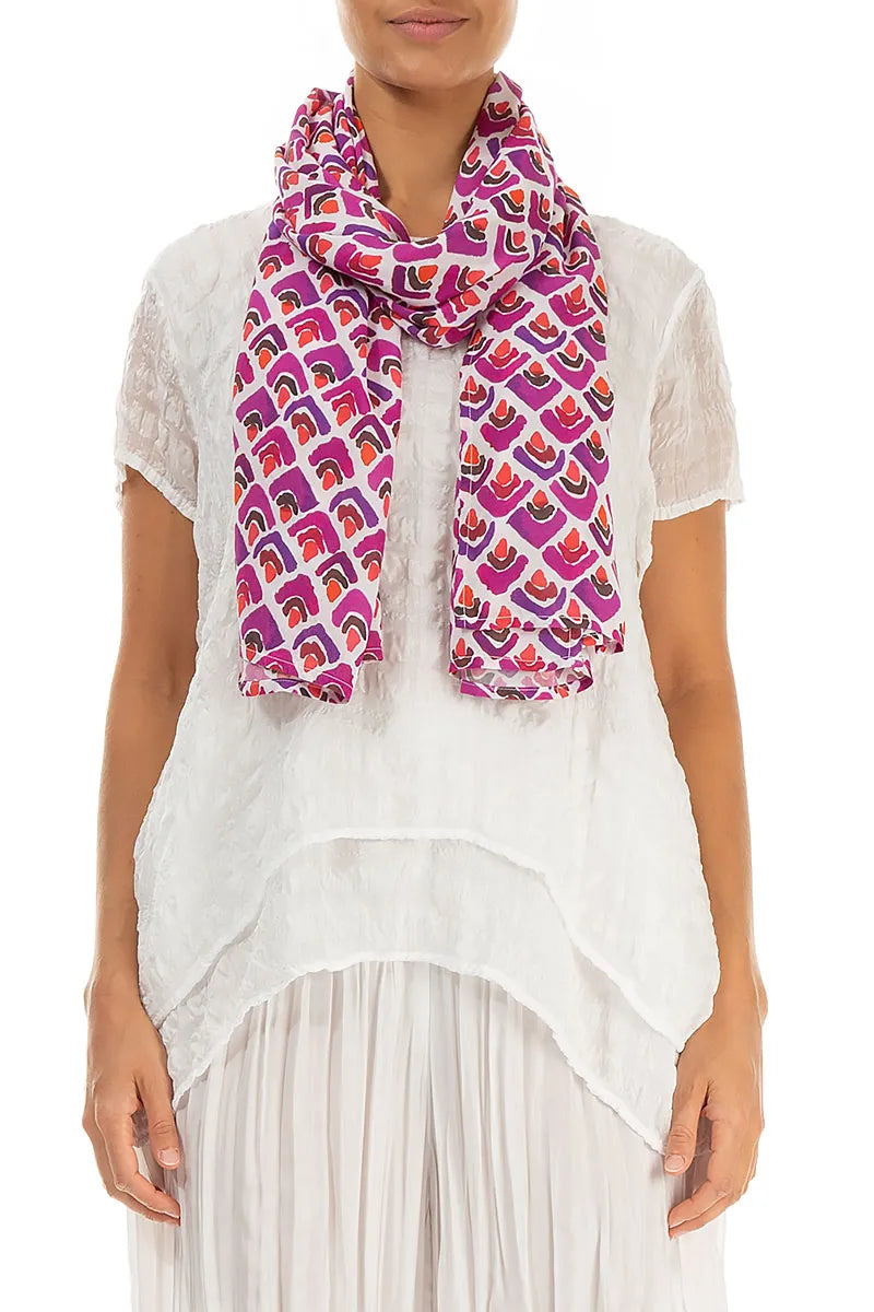 Fuchsia Mosaic Light Scarf 1