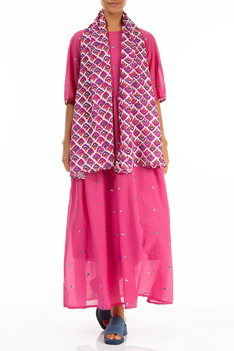 Fuchsia Mosaic Light Scarf 2